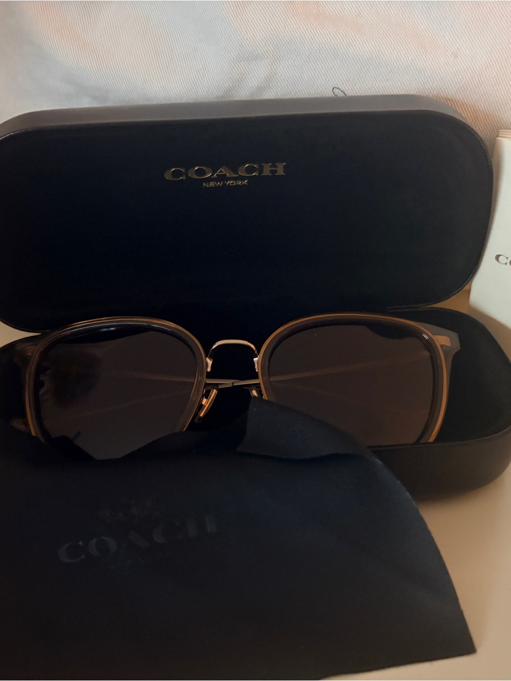 Coach Brown and Rose Gold Women's Sunglasses